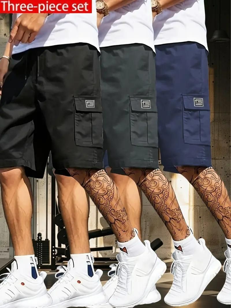 Men's Cotton Casual Cargo Shorts – Pack of 3